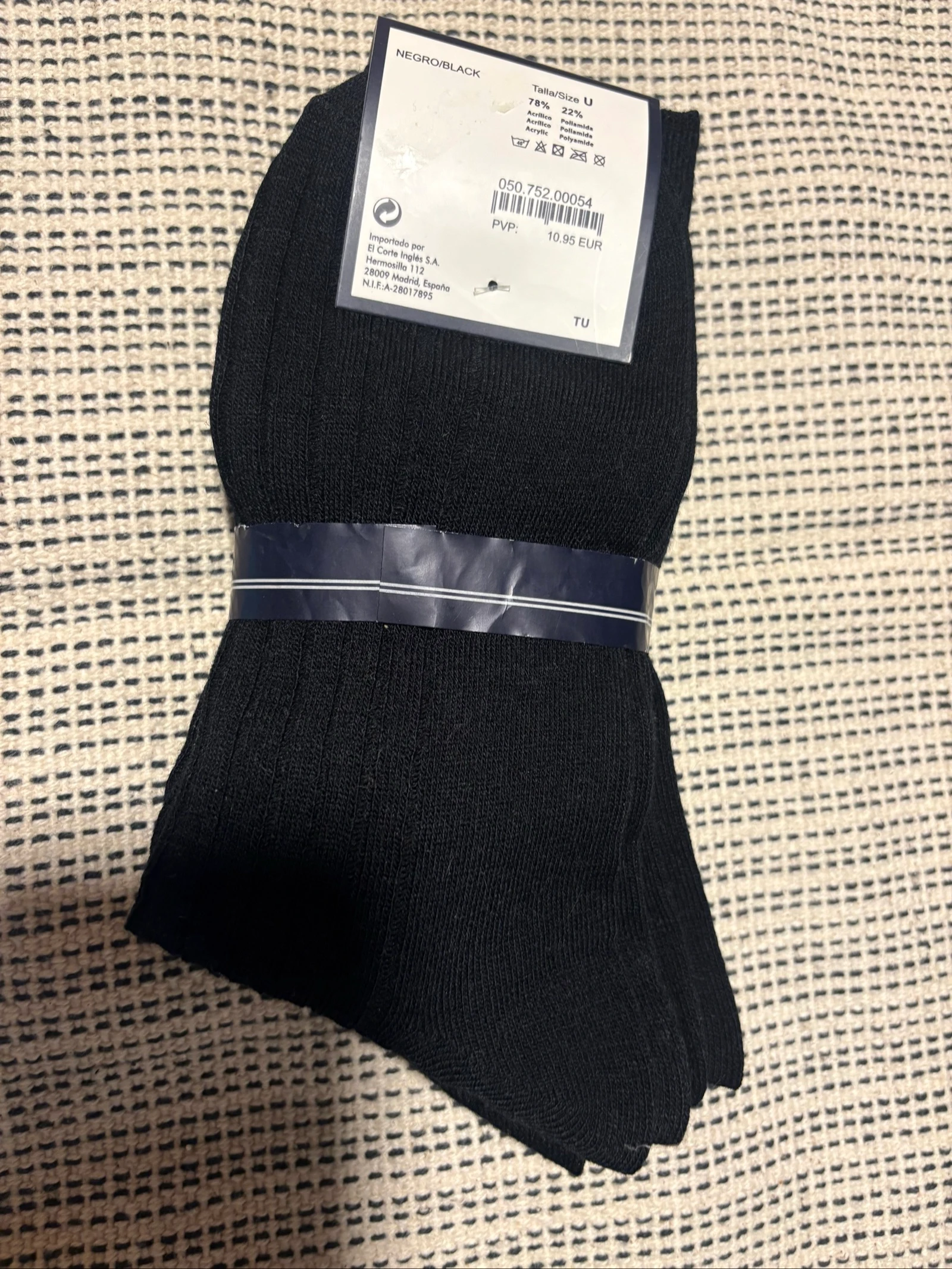 pack 3 paires de chaussettes noires dustin el corte ingles neuves taille unique pour homme – photo 2